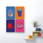 Placas Decorativas Cozinha Pop Café 20x30cm Kit 4un