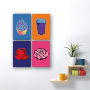 Placas Decorativas Cozinha Pop Café 20x30cm Kit 4un,Placas Decorativas Cozinha Pop Café 20x30cm Kit 4un