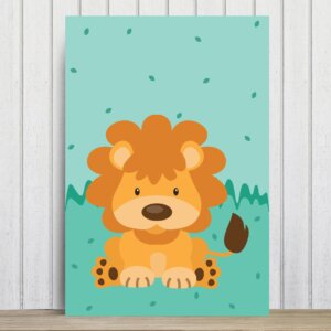 Placa Decorativa Infantil Safari Leão MDF