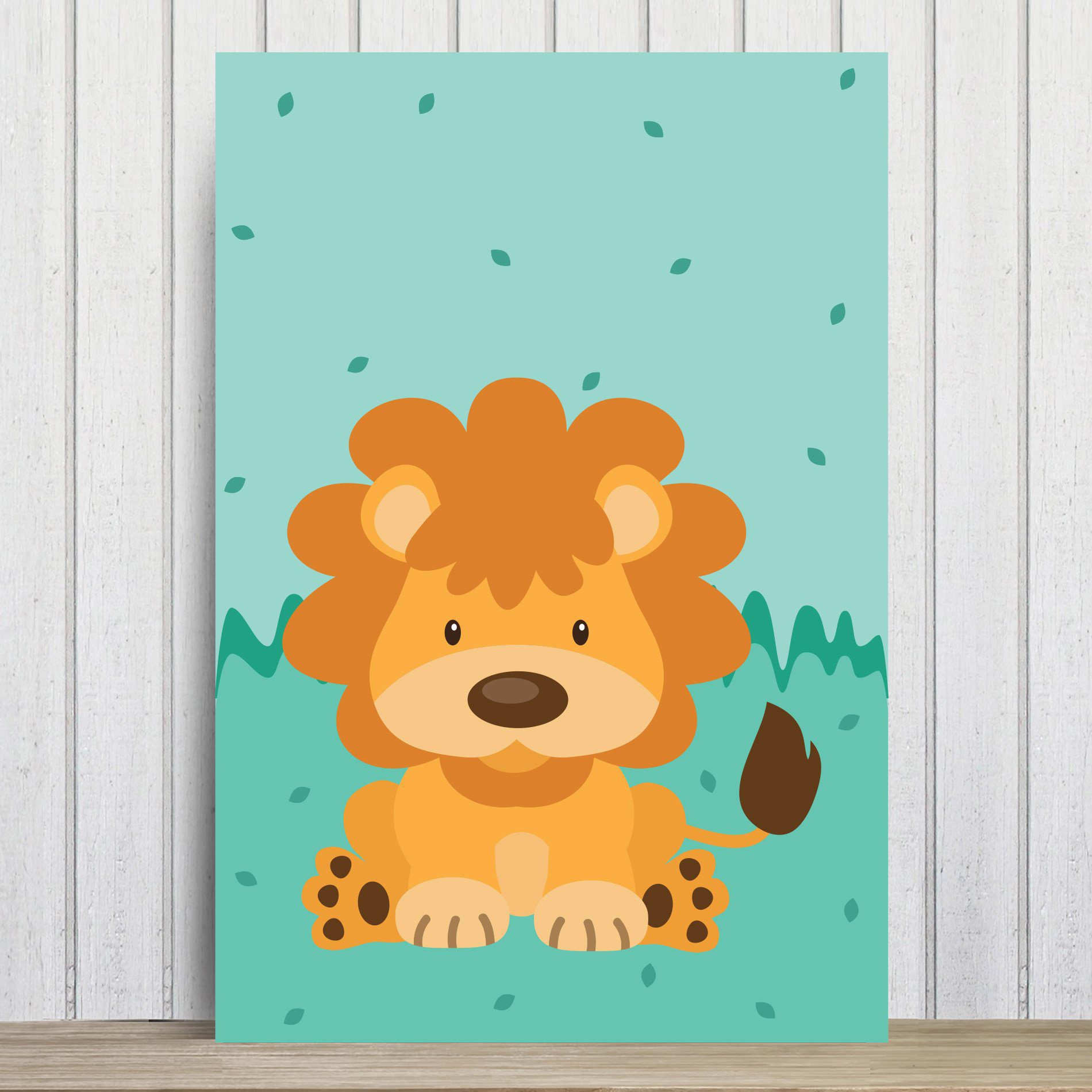 Placa Decorativa Infantil Safari Leão MDF 30x40cm