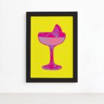 Quadro Cozinha Bebidas Drink 01 Moldura Preta 22x32cm