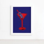 Quadro Cozinha Bebidas Drink 02 Moldura Branca 22x32cm