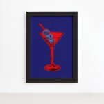 Quadro Cozinha Bebidas Drink 02 Moldura Preta 22x32cm