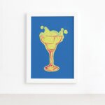 Quadro Cozinha Bebidas Drink 03 Moldura Branca 22x32cm
