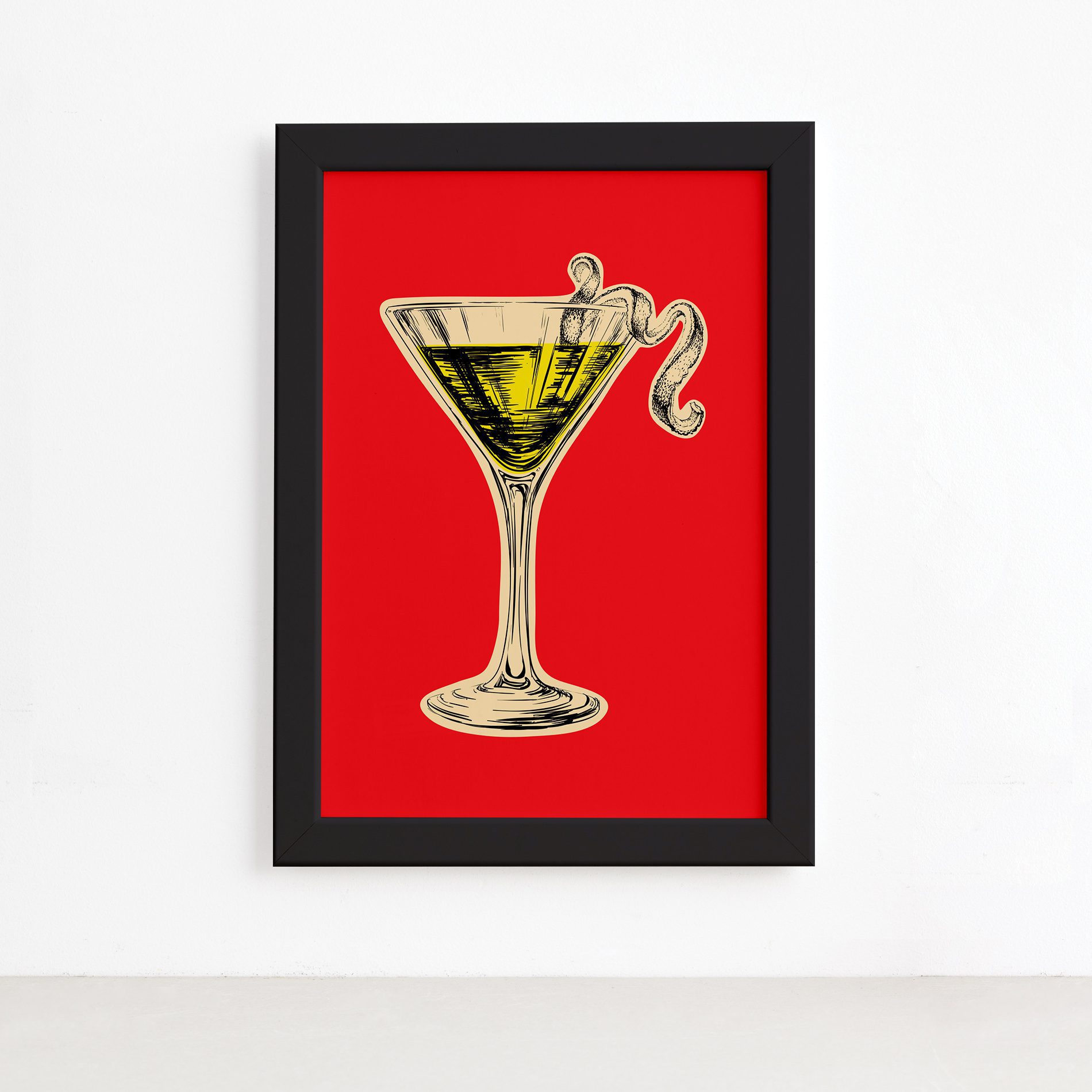 Quadro Cozinha Bebidas Drink 04 Moldura Preta 22x32cm,Quadro Cozinha Bebidas Drink 04 Moldura Preta 22x32cm