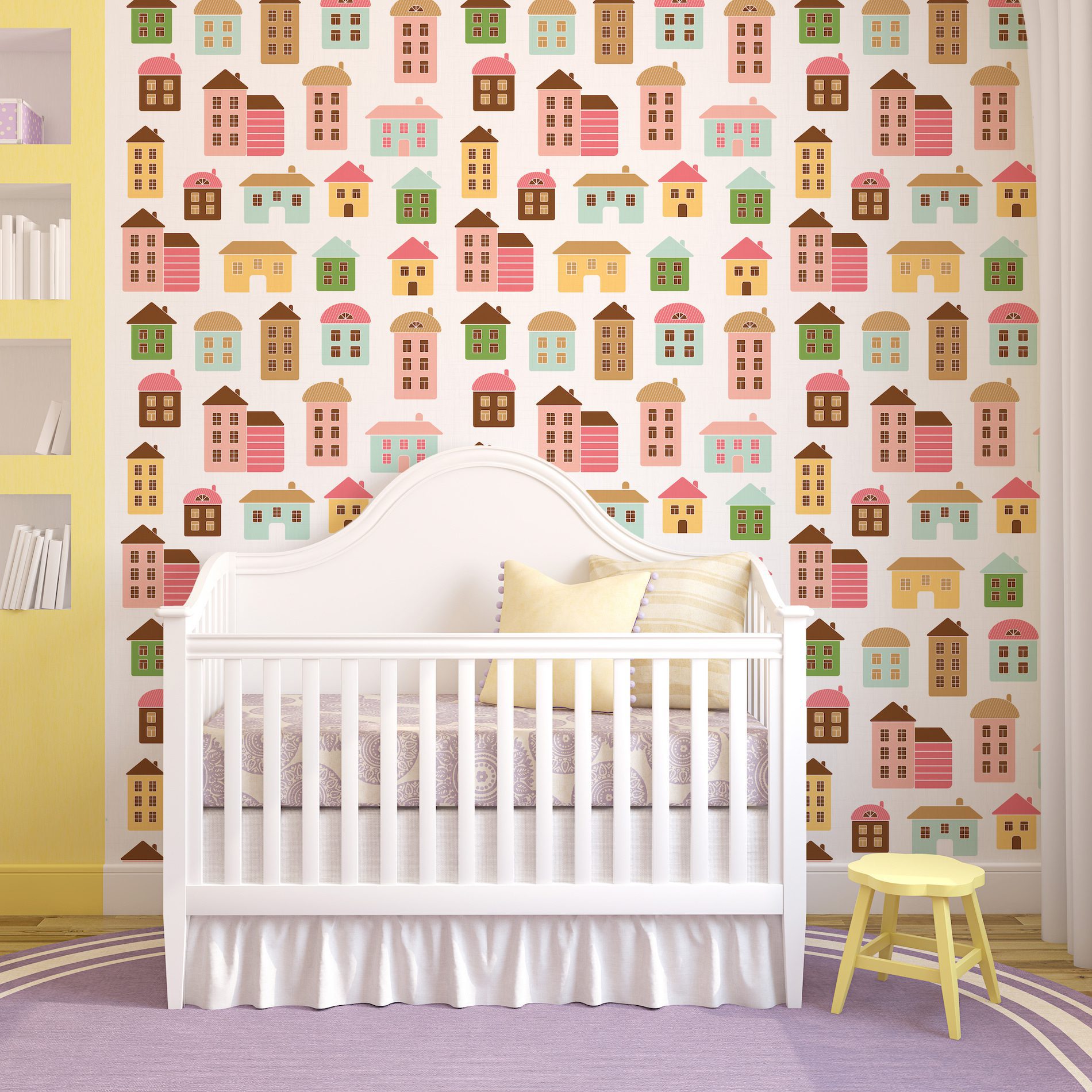 Papel de Parede para Quarto Infantil Casas da Vila