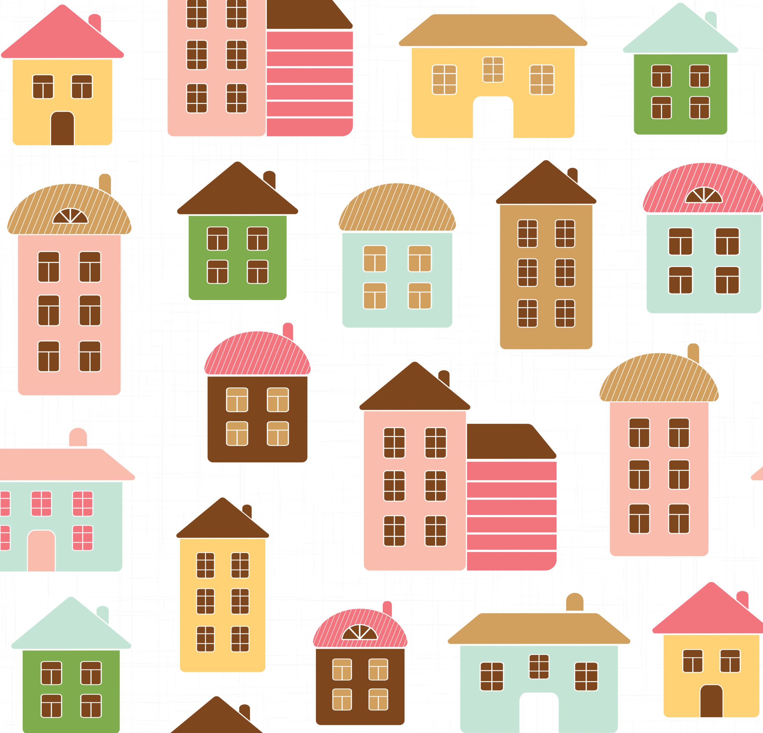 Papel de Parede para Quarto Infantil Casas da Vila