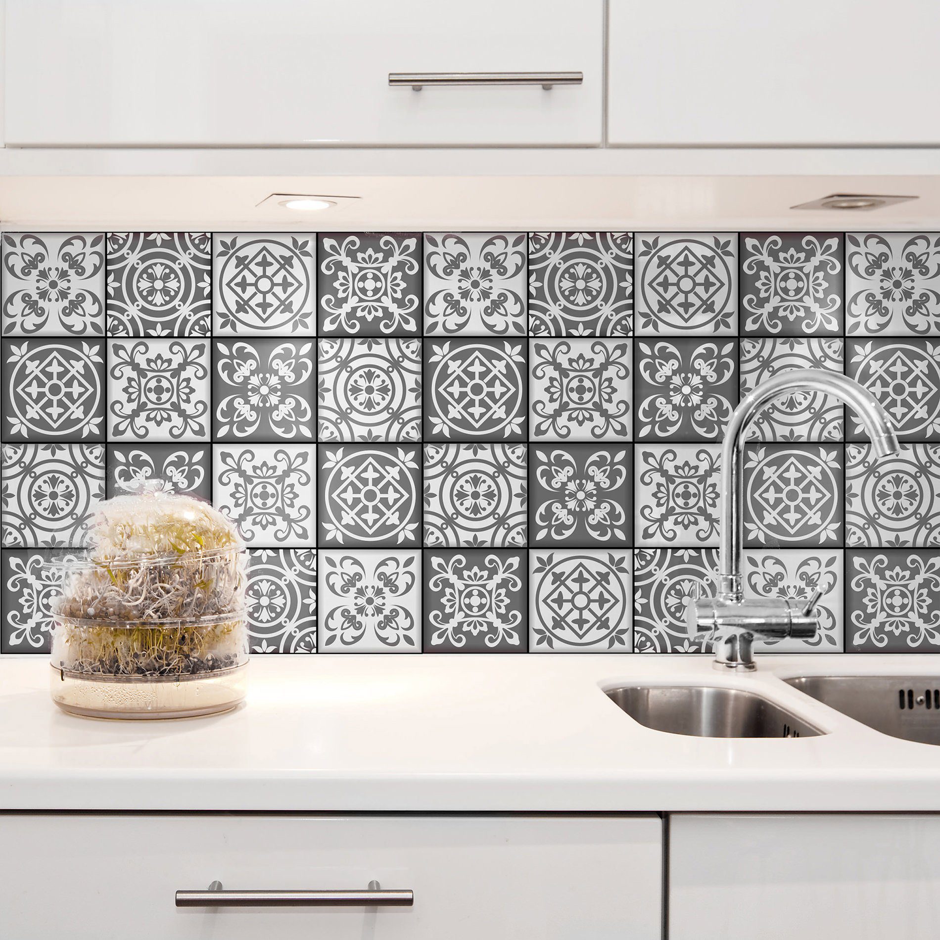 Adesivo de Azulejo Cinza São Gonçalo