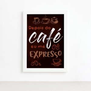 Quadro Cozinha Café Expresso Moldura Branca 22x32cm,Quadro Cozinha Café Expresso Moldura Branca 22x32cm