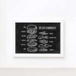Quadro Comida Melhor Hambúrguer Moldura Branca 22x32cm