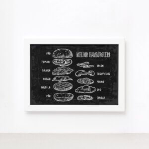 Quadro Comida Melhor Hambúrguer Moldura Branca 22x32cm,Quadro Comida Melhor Hambúrguer Moldura Branca 22x32cm