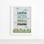 Quadro Sonhe Alto Meu Pequeno Jurassic Baby 22x32cm