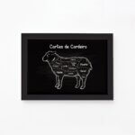 Quadro Cortes Brasileiros Cordeiro Moldura Preta 33x43cm
