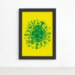 Quadro País do Futebol Verde Amarela 22x32 Moldura Preta