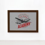 Quadro Vintage Avião Academy Moldura Marrom 22x32cm