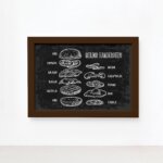 Quadro Comida Melhor Hambúrguer Moldura Marrom 22x32cm