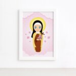 Quadro Santa Terezinha Moldura Branca 22x32cm