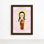Quadro Santa Terezinha Moldura Marrom 22x32cm