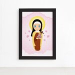 Quadro Santa Terezinha Moldura Preta 22x32cm