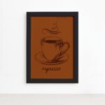 Quadro Cozinha Expresso Café Moldura Preta 22x32cm