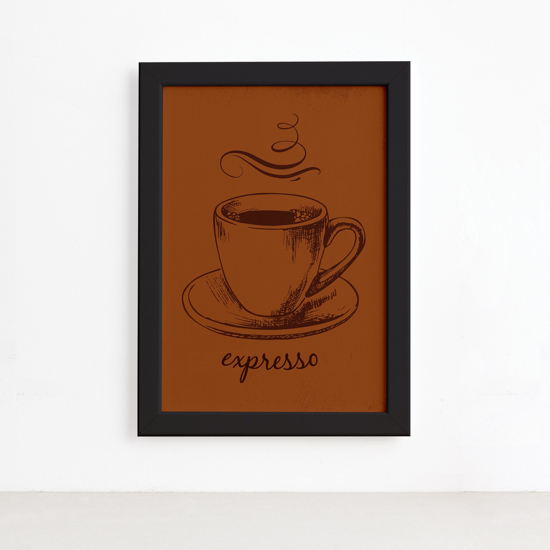 Quadro Cozinha Expresso Café Moldura Preta 22x32cm,Quadro Cozinha Expresso Café Moldura Preta 22x32cm