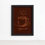 Quadro Café Cozinha Cappuccino Moldura Preta 22x32cm