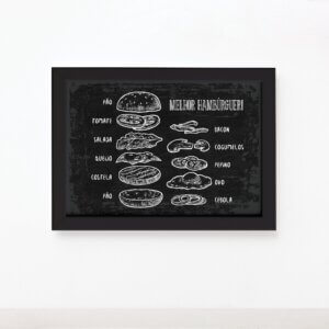 Quadro Comida Melhor Hambúrguer Moldura Preta 22x32cm,Quadro Comida Melhor Hambúrguer Moldura Preta 22x32cm