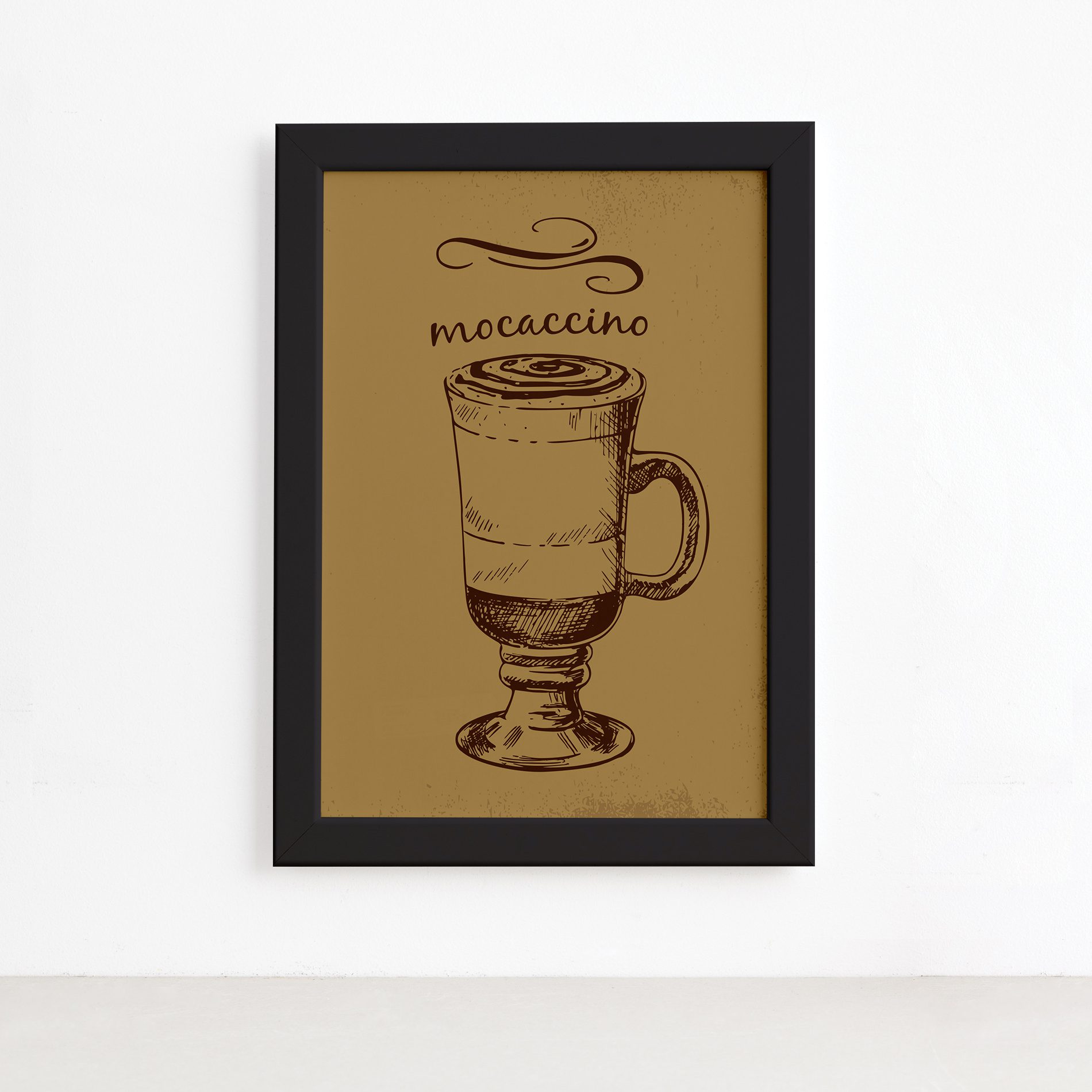 Quadro Cozinha Café Mochaccino Moldura Preta 22x32cm,Quadro Cozinha Café Mochaccino Moldura Preta 22x32cm