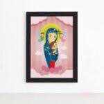 Quadro Nossa Senhora Virgem Maria Moldura Preta 22x32cm