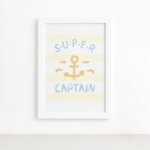 Quadro Infantil Marinheiro Capitão Moldura Branca 22x32cm