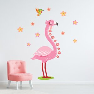 Adesivo de Parede Flamingo Régua de Crescimento 187x78cm
