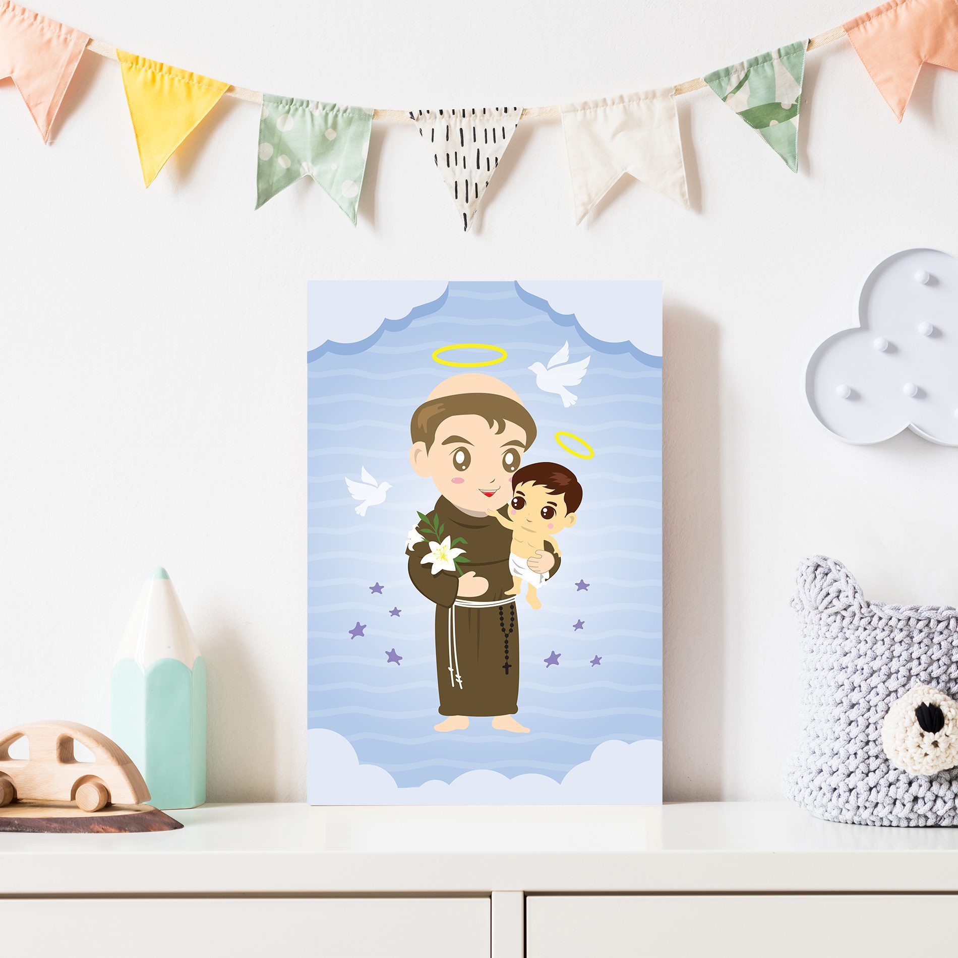 Placa Decorativa MDF Santo Antônio Santo Padroeiro 