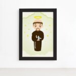 Quadro São Francisco Santo Padroeiro Moldura Preta 22x32cm