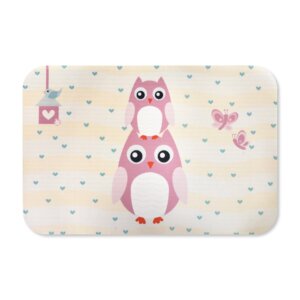 Tapete Infantil Coruja Baby para Quarto de Menina 40x60cm