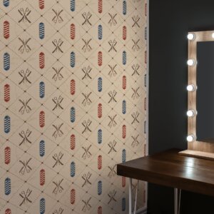 Papel de Parede Vintage Retro Barbearia Tesouras 57x270cm,Papel de Parede Vintage Retro Barbearia Tesouras 57x270cm