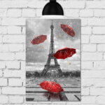 Placa Decorativa MDF Foto Torre Eiffel Paris 30x40