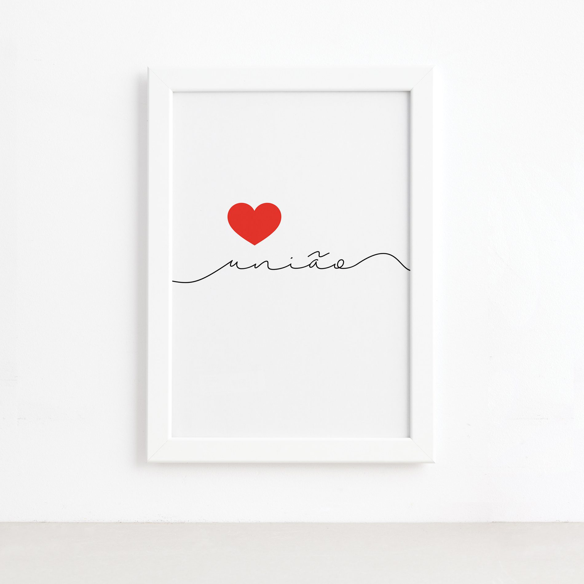 Quadro União Moldura Branca 22x32cm,Quadro União Moldura Branca 22x32cm