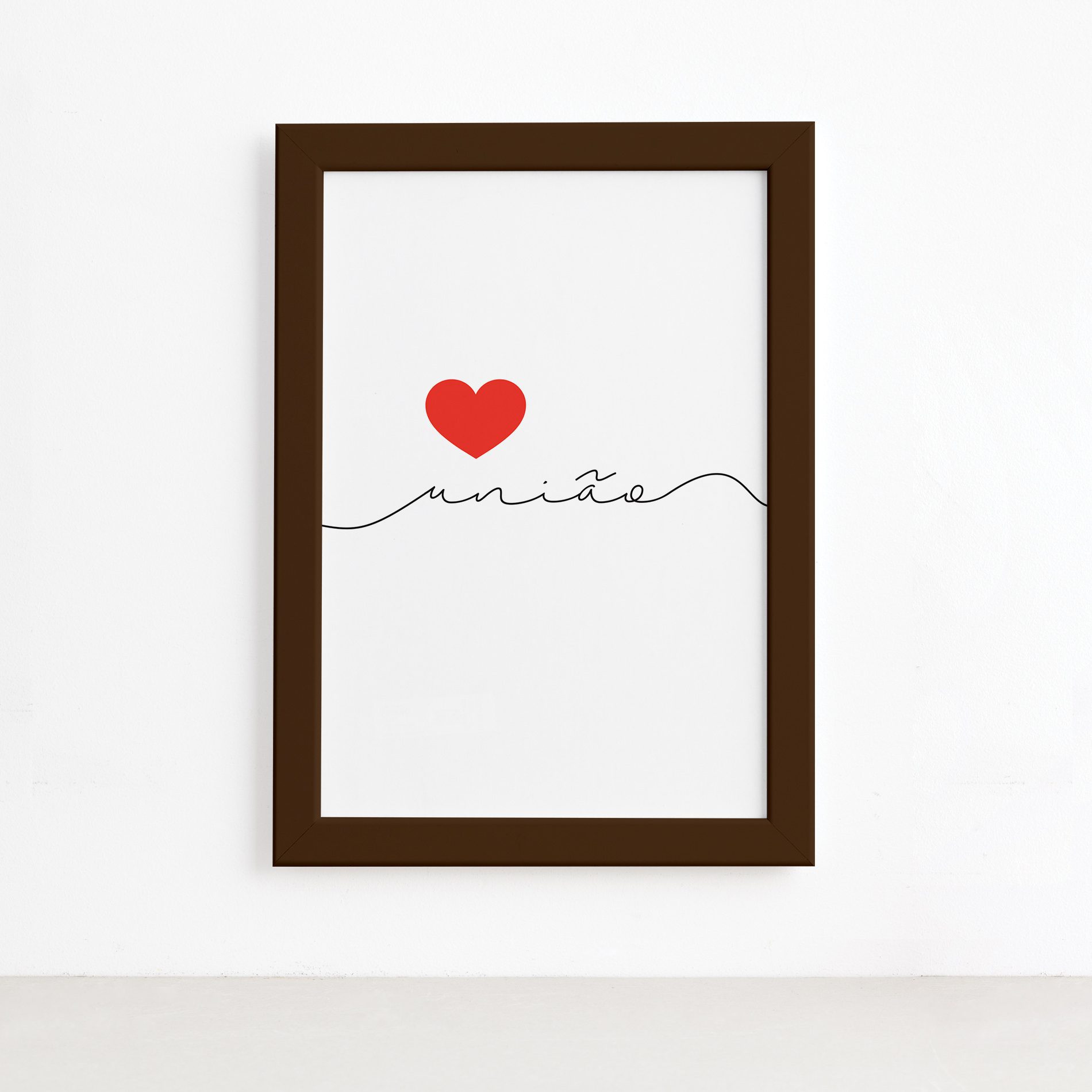 Quadro União Moldura Marrom 22x32cm,Quadro União Moldura Marrom 22x32cm