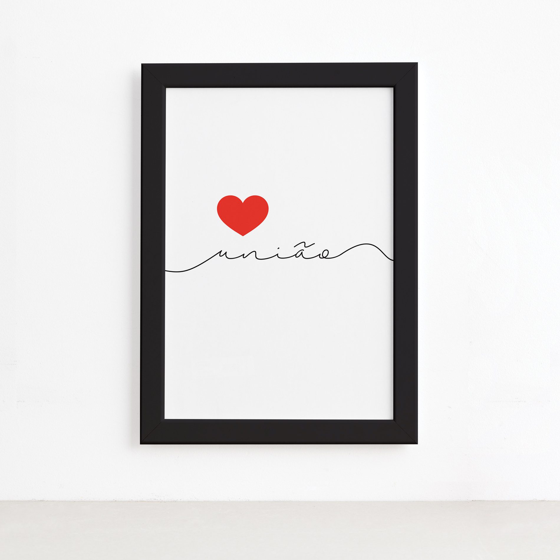 Quadro União Moldura Preta 22x32cm,Quadro União Moldura Preta 22x32cm