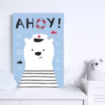 Placa Decorativa Urso Marinheiro 30x40cm