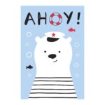 Placa Decorativa Urso Marinheiro 20x30cm