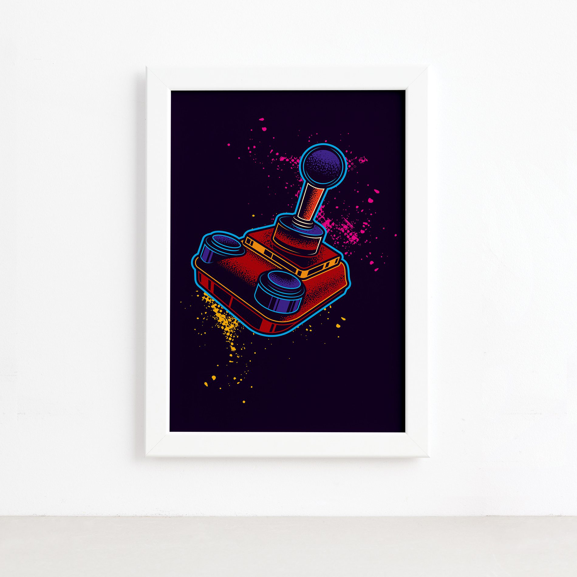 Quadro Video Game Hobby Moldura Branca 22x32cm,Quadro Video Game Hobby Moldura Branca 22x32cm