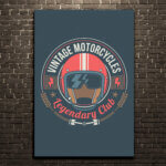 Placa Decorativa MDF Vintage Motorcycles 30x40