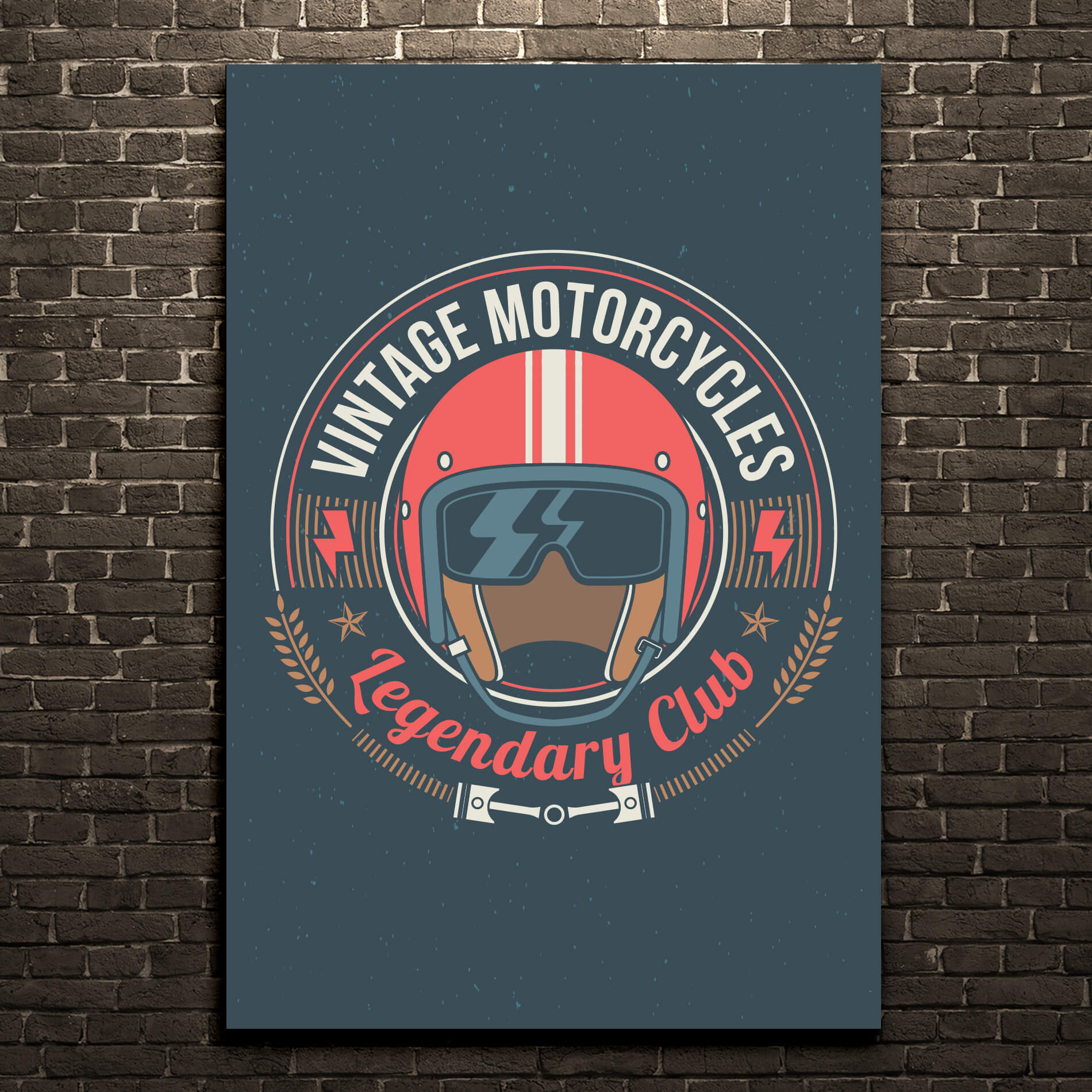 Placa Decorativa MDF Vintage Motorcycles 30x40
