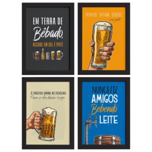 Quadros com Frases Cerveja Moldura Preta