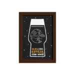Quadro Geek Jedi Força Cerveja Moldura Marrom 33x43cm