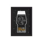 Quadro Geek Jedi Força Cerveja Moldura Preta 22x32cm