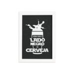 Quadro Geek Jedi Lado Negro Cerveja Moldura Branca 33x43cm