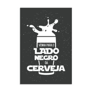 Placa Decorativa Geek Jedi Lado Negro Cerveja 20x30cm
