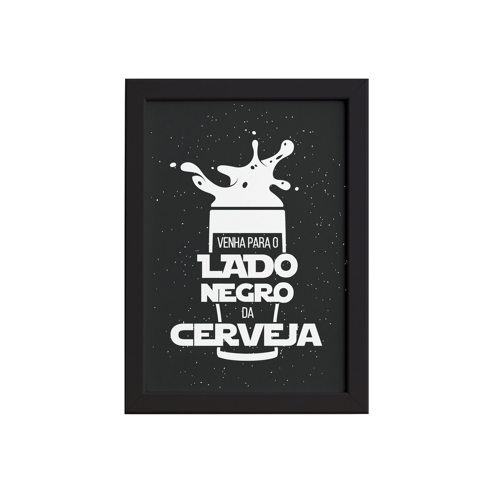 Quadro Geek Jedi Lado Negro Cerveja Moldura Preta